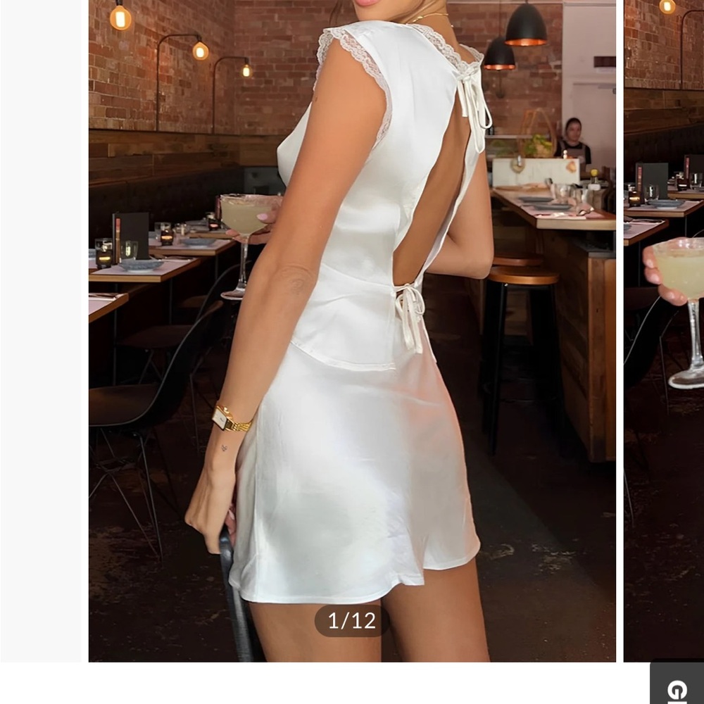 Elegant White Satin Dress